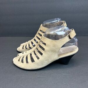 Arche Enexor Women's Cage Heel Slingback Sandals US Size 8.5 Euro 39 Tan